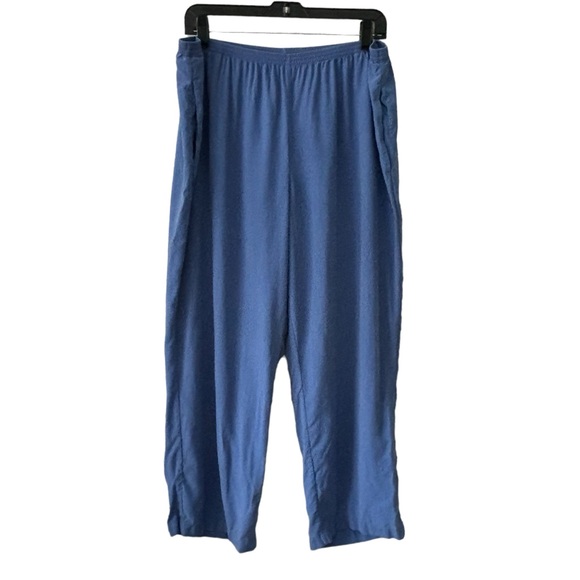 Go Silk washable silk pants women's plus sz 1X blue elastic waist comform relax - Picture 10 of 11